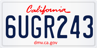 CA license plate 6UGR243