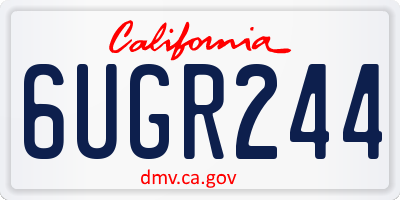 CA license plate 6UGR244