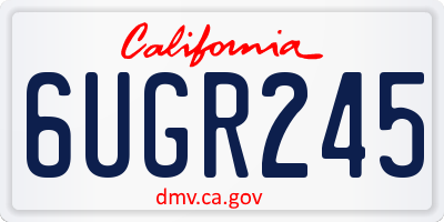 CA license plate 6UGR245