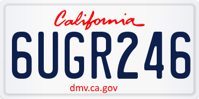 CA license plate 6UGR246