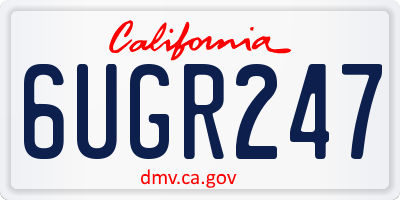 CA license plate 6UGR247