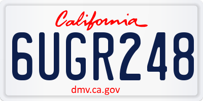 CA license plate 6UGR248