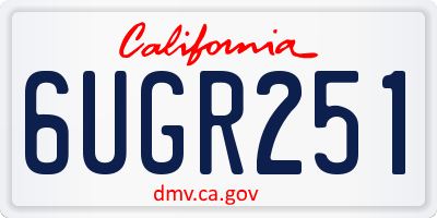 CA license plate 6UGR251