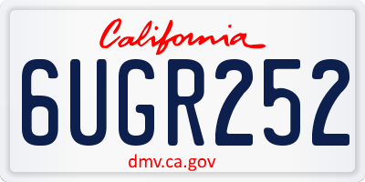 CA license plate 6UGR252