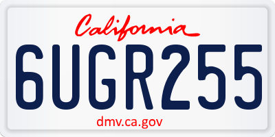 CA license plate 6UGR255