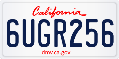 CA license plate 6UGR256