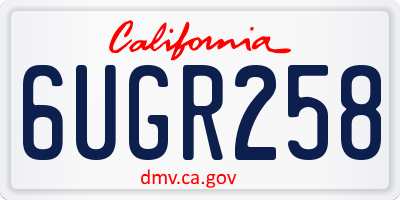 CA license plate 6UGR258