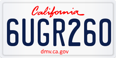 CA license plate 6UGR260