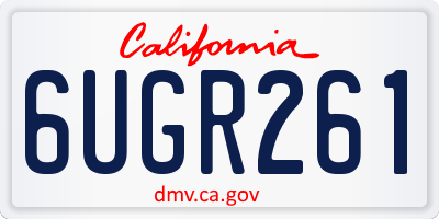 CA license plate 6UGR261