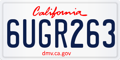 CA license plate 6UGR263