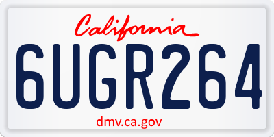 CA license plate 6UGR264