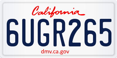 CA license plate 6UGR265