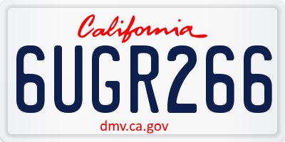 CA license plate 6UGR266