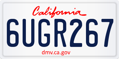 CA license plate 6UGR267