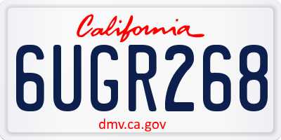 CA license plate 6UGR268
