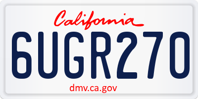 CA license plate 6UGR270