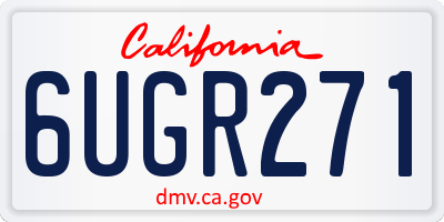 CA license plate 6UGR271
