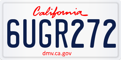 CA license plate 6UGR272