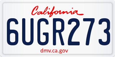 CA license plate 6UGR273