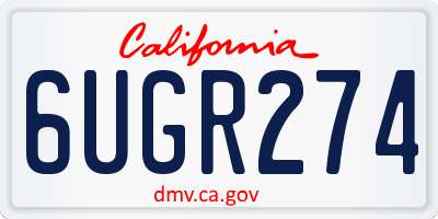 CA license plate 6UGR274