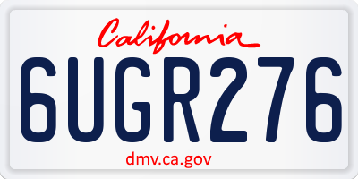 CA license plate 6UGR276
