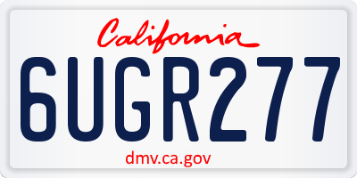 CA license plate 6UGR277