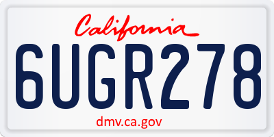 CA license plate 6UGR278