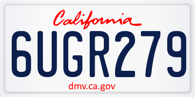 CA license plate 6UGR279