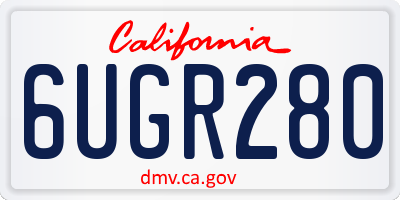 CA license plate 6UGR280