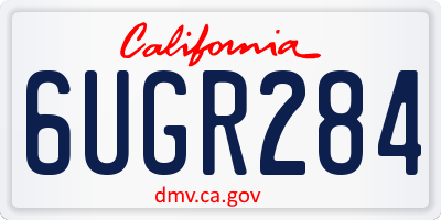 CA license plate 6UGR284