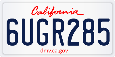 CA license plate 6UGR285