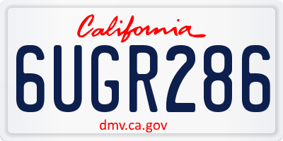CA license plate 6UGR286