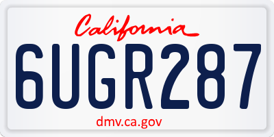 CA license plate 6UGR287