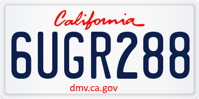CA license plate 6UGR288