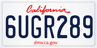 CA license plate 6UGR289