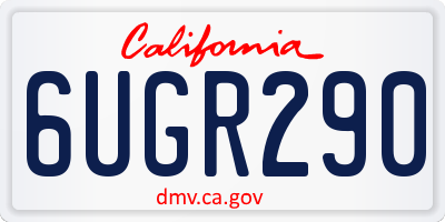 CA license plate 6UGR290