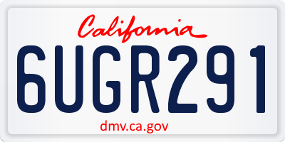 CA license plate 6UGR291