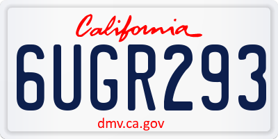 CA license plate 6UGR293