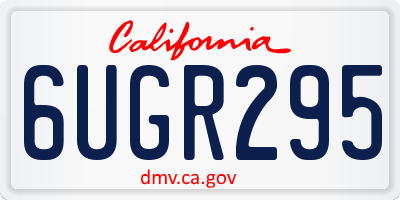 CA license plate 6UGR295