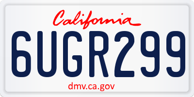 CA license plate 6UGR299