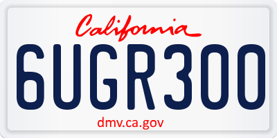 CA license plate 6UGR300