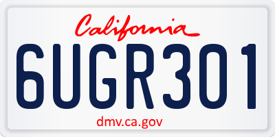 CA license plate 6UGR301