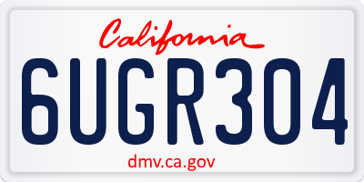CA license plate 6UGR304