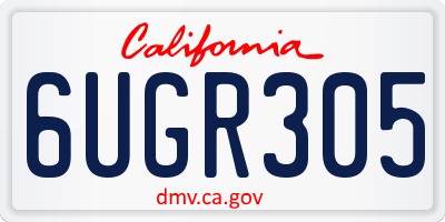 CA license plate 6UGR305