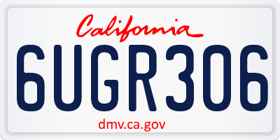 CA license plate 6UGR306
