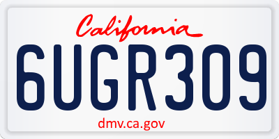 CA license plate 6UGR309