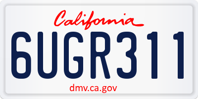 CA license plate 6UGR311