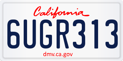 CA license plate 6UGR313