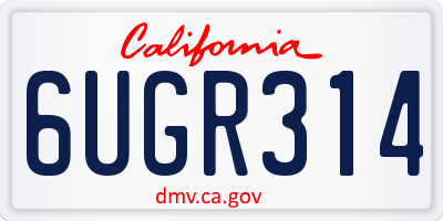CA license plate 6UGR314