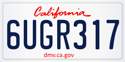 CA license plate 6UGR317